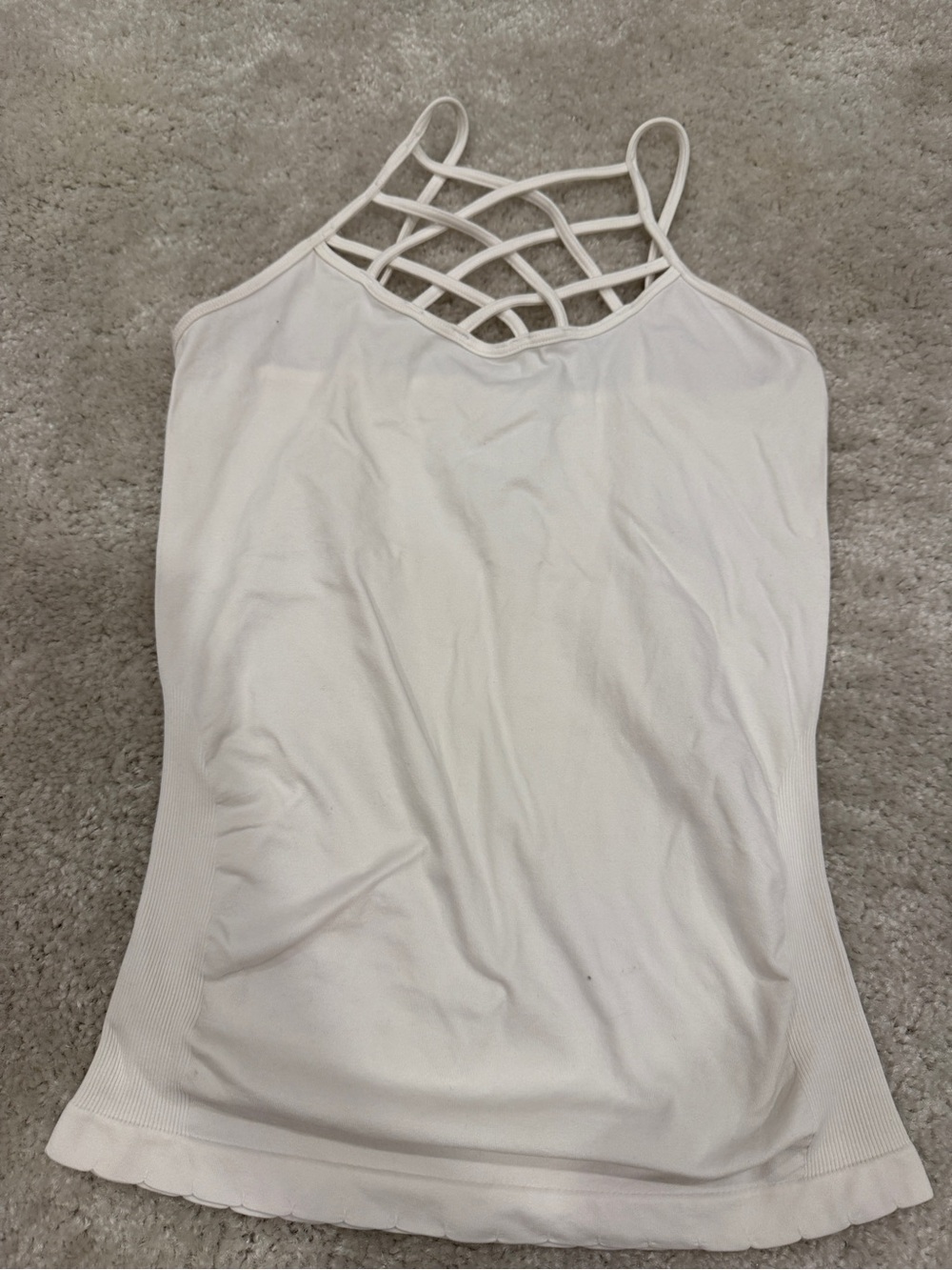 Women’s Cream Lattice-Front Camisole
